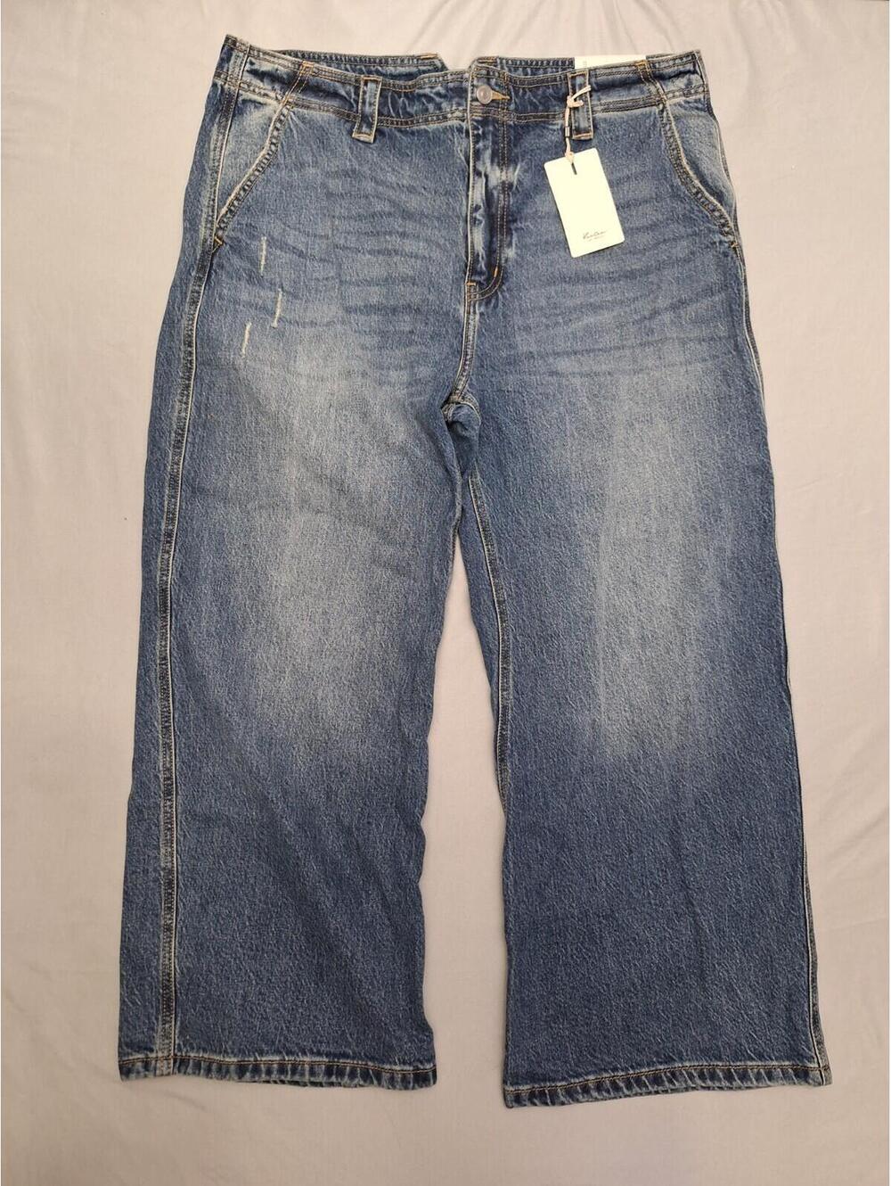 Kancan Mid Rise Loose Horseshoe Jean Barrel Leg Medium Wash Women's 15/31 NWT